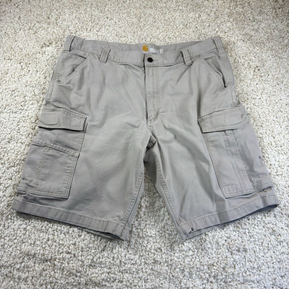 Carhartt Men's Size 40 Khaki Denim Shorts  Canvas Utility Work‎ Cotton